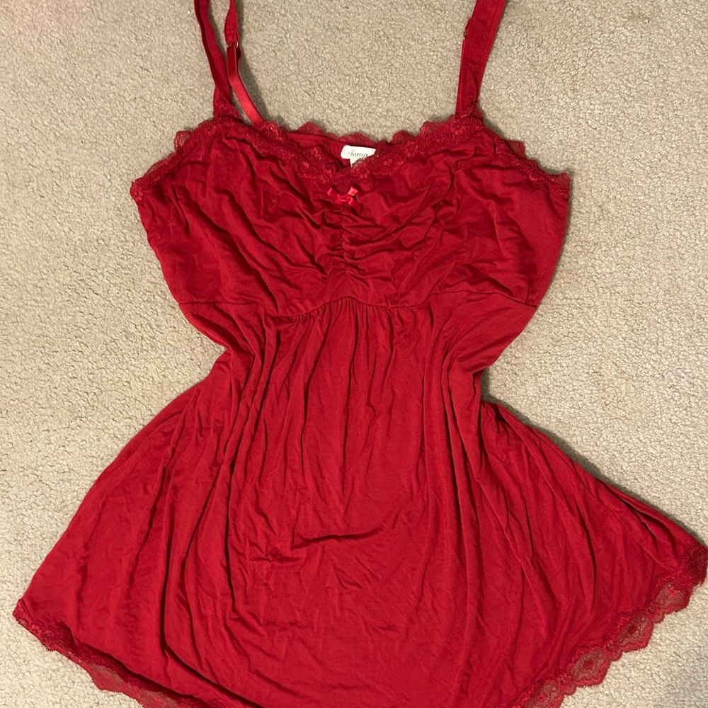 Red Lace Babydoll Tanktop